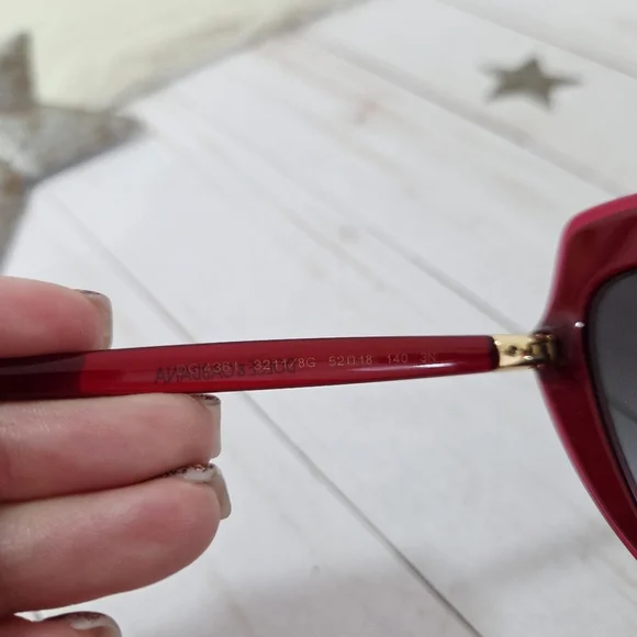 Dolce and Gabbana 52mm Cat Eye Sunglasses Bordeaux Red Women's Designer Sunnies - Picture 7 of 8
